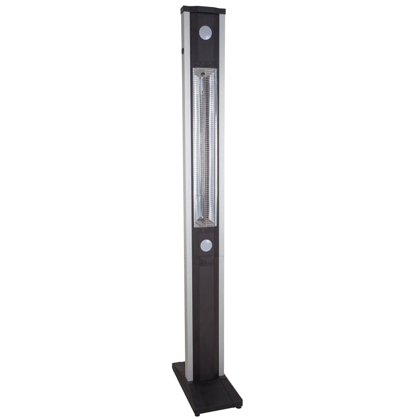 Freestanding Electric Patio Heater- 1.8kW with 5 Heat Setting Remote and Light