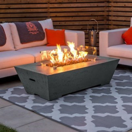 Nova Gladstone Gas Fire Pit & Wind Guard- Light Grey